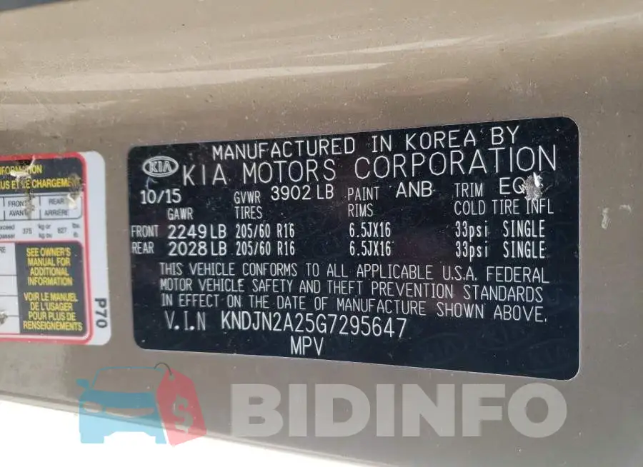 KNDJN2A25G7295647 Photo# 10
