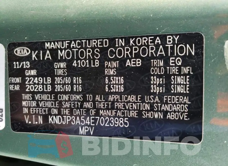 KNDJP3A54E7023985 Photo# 12