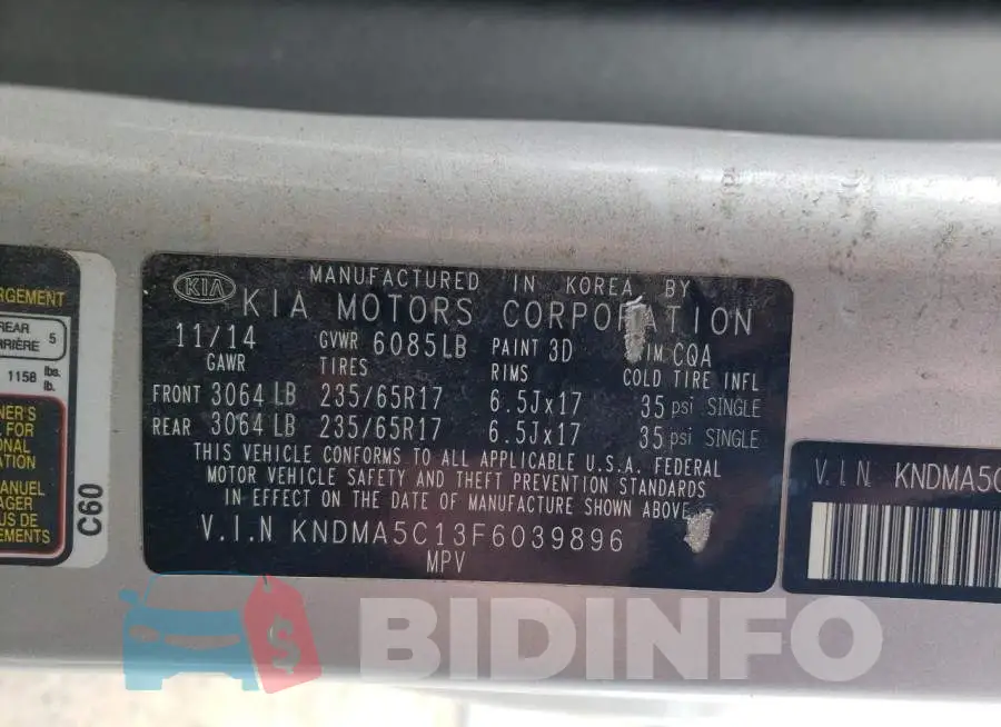 KNDMA5C13F6039896 Photo# 13