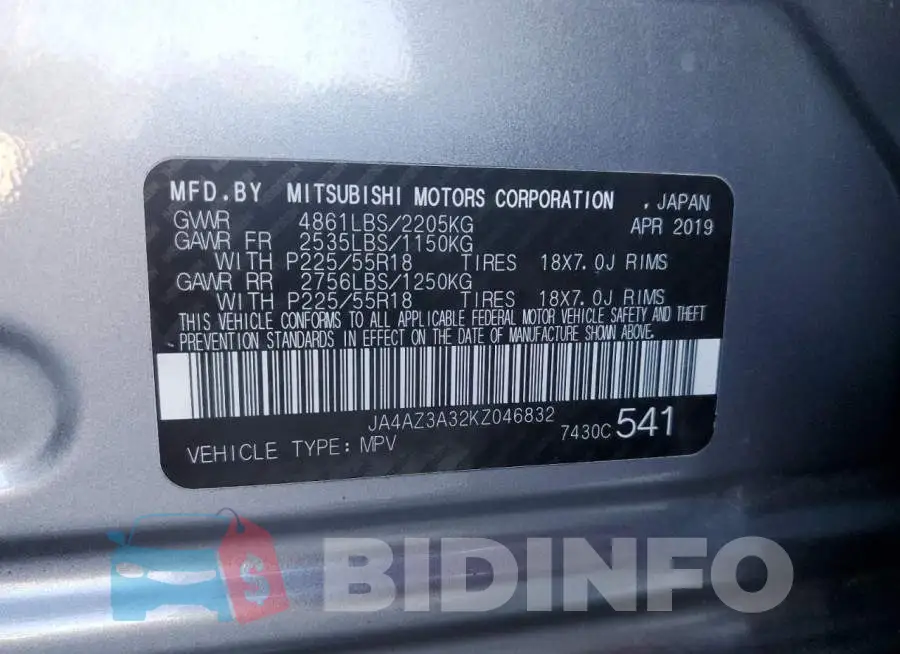 JA4AZ3A32KZ046832 Photo# 10