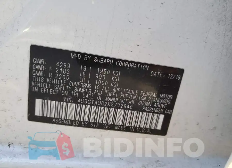 4S3GTAU62K3722940 Photo# 12
