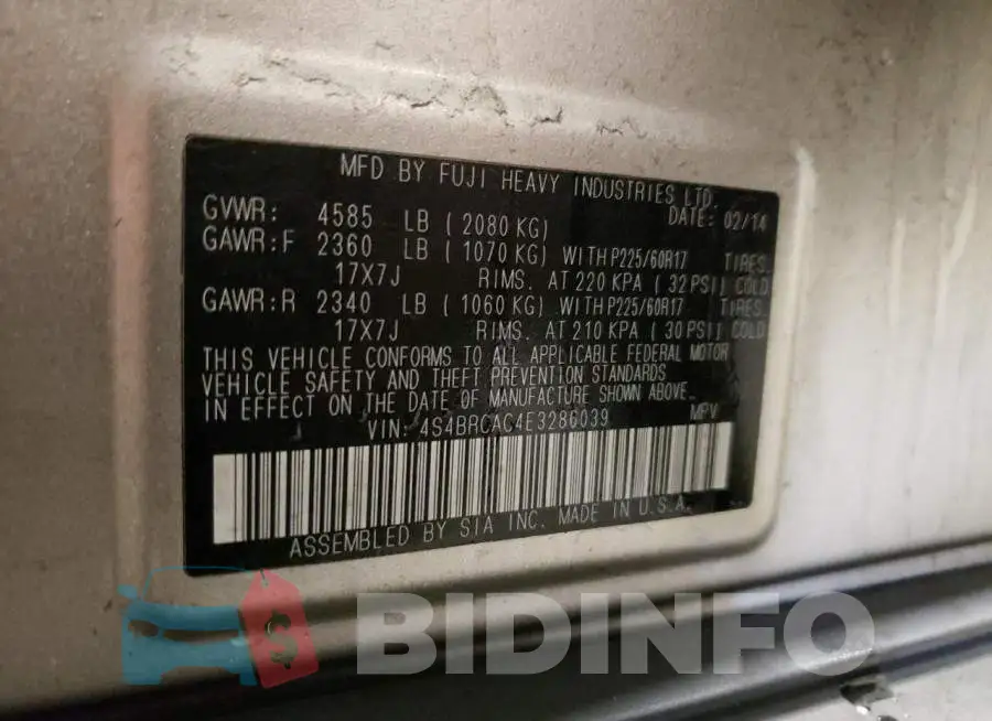4S4BRCAC4E3286039 Photo# 13
