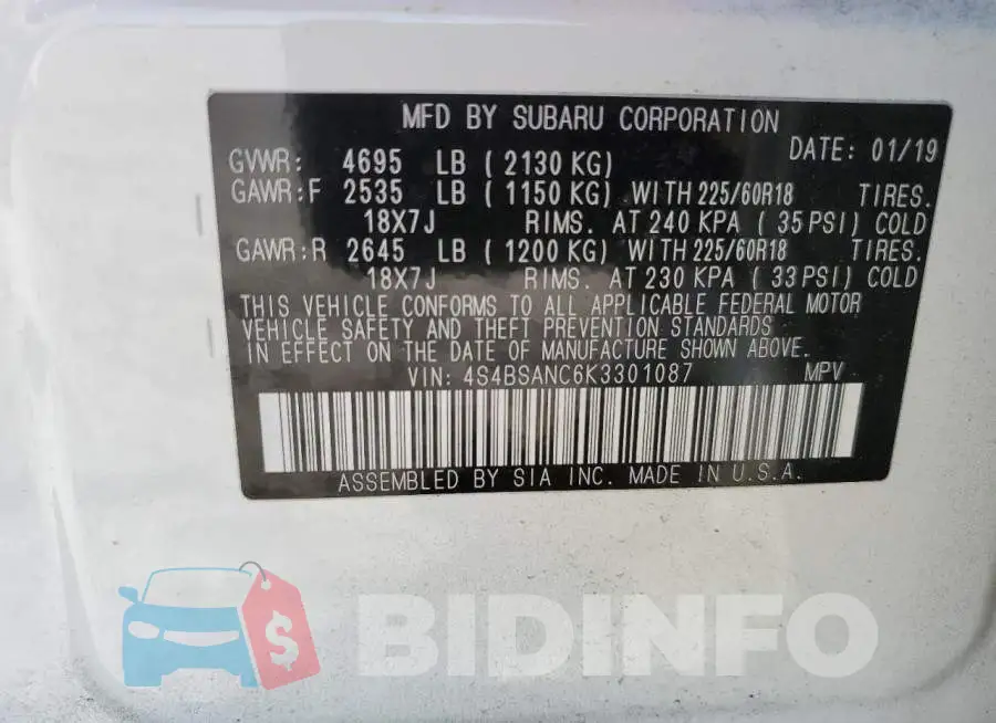 4S4BSANC6K3301087 Photo# 14