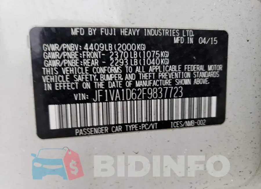 JF1VA1D62F9837723 Photo# 13