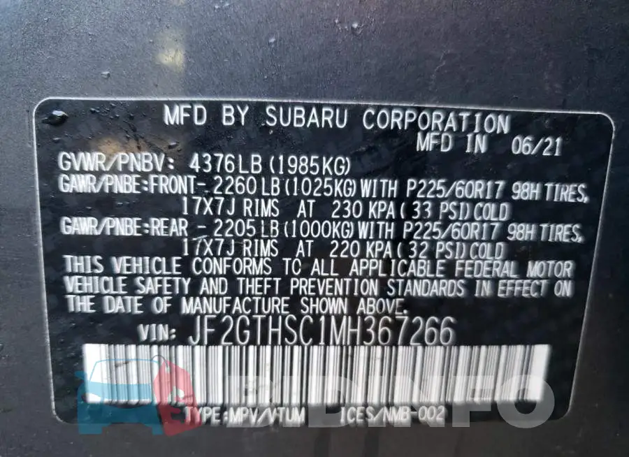 JF2GTHSC1MH367266 Photo# 12