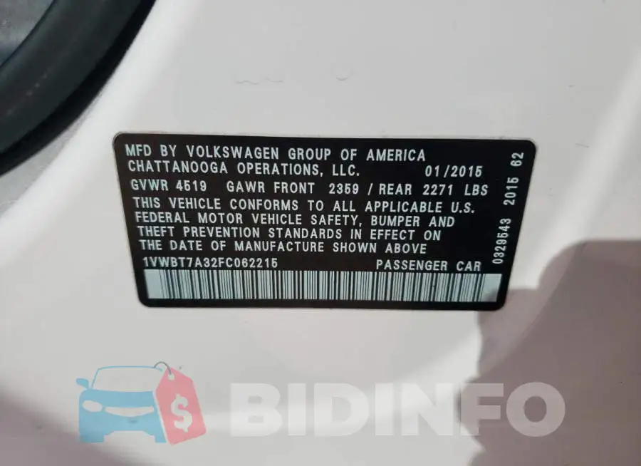 1VWBT7A32FC062215 Photo# 12