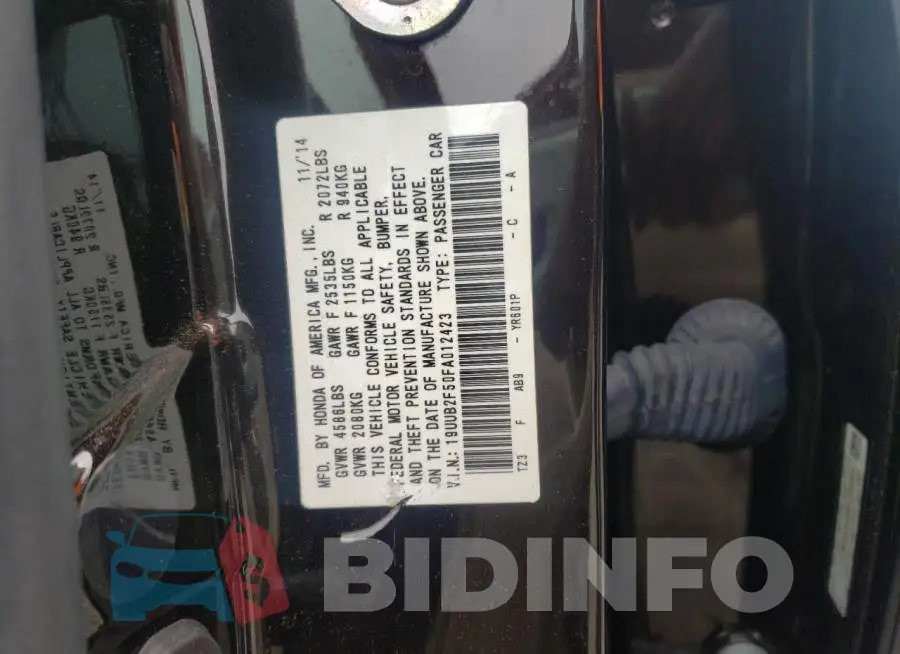 19UUB2F50FA012423 Photo# 12