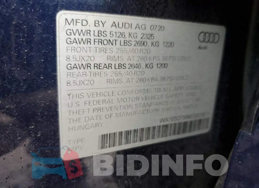 WA1EECF38M1001871 Photo# 13