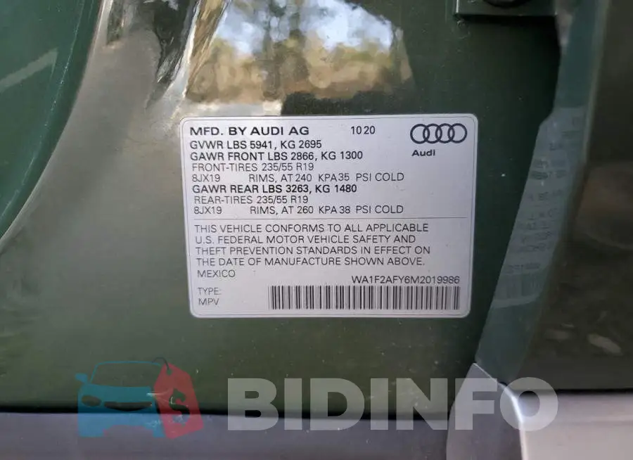 WA1F2AFY6M2019986 Photo# 13