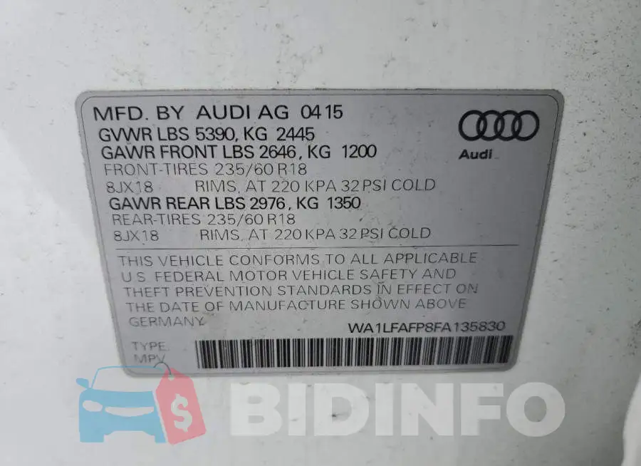 WA1LFAFP8FA135830 Photo# 13