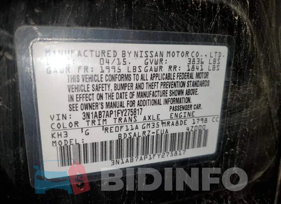 3N1AB7AP1FY275817 Photo# 12