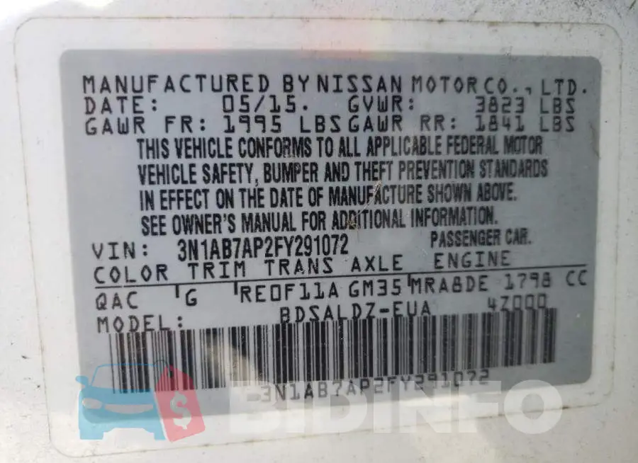 3N1AB7AP2FY291072 Photo# 10