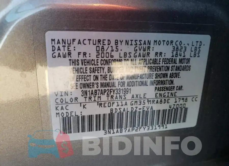 3N1AB7AP2FY331991 Photo# 12