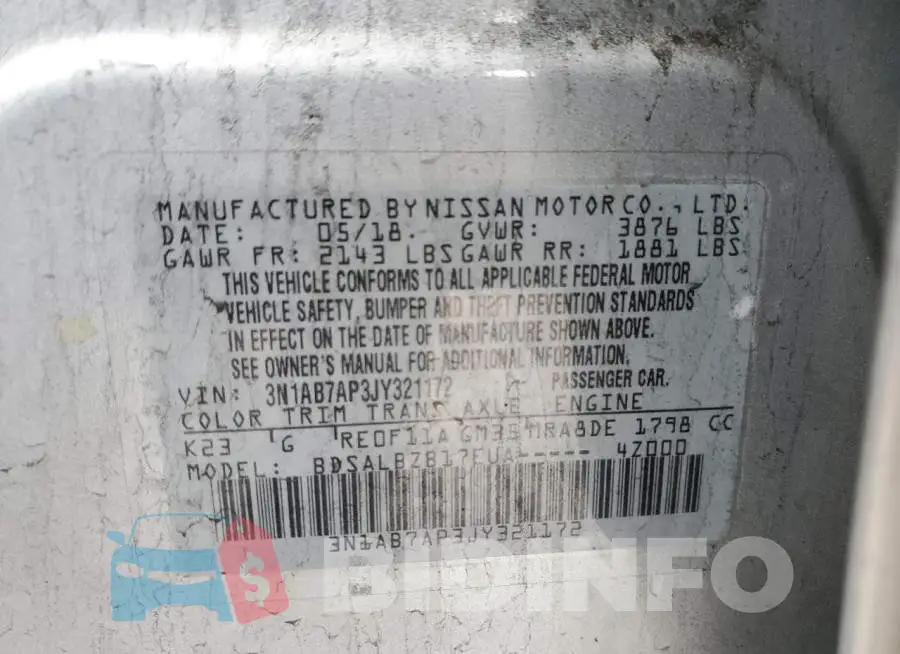 3N1AB7AP3JY321172 Photo# 12