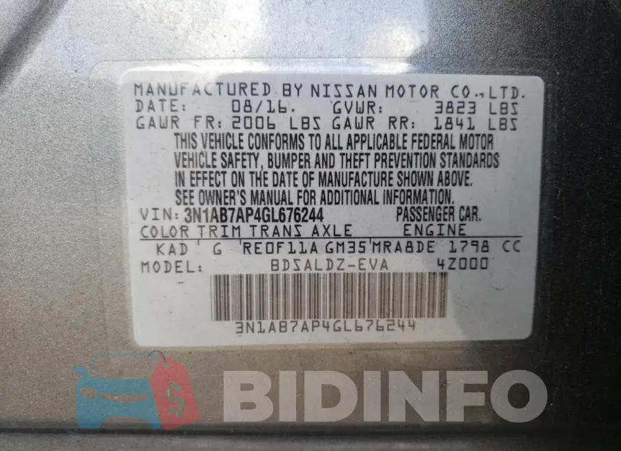 3N1AB7AP4GL676244 Photo# 12