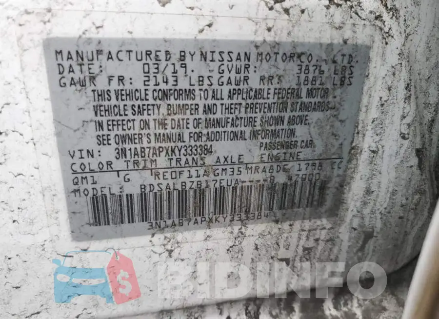 3N1AB7APXKY333384 Photo# 12