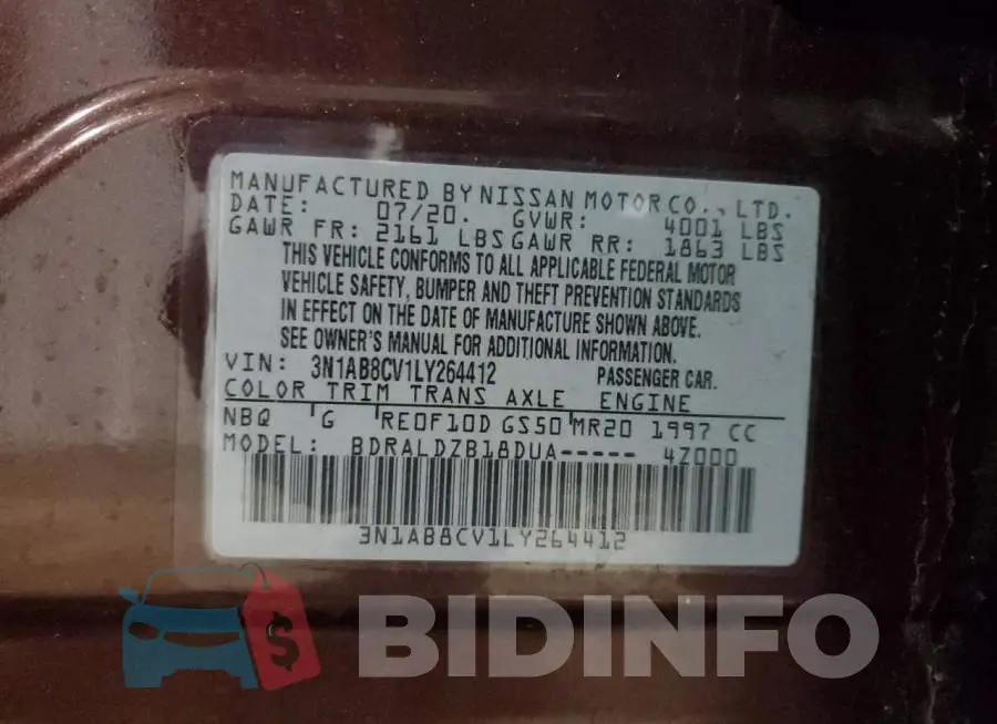 3N1AB8CV1LY264412 Photo# 12