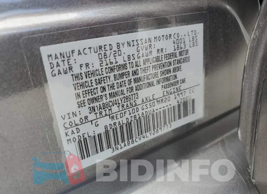 3N1AB8CV4LY289773 Photo# 12