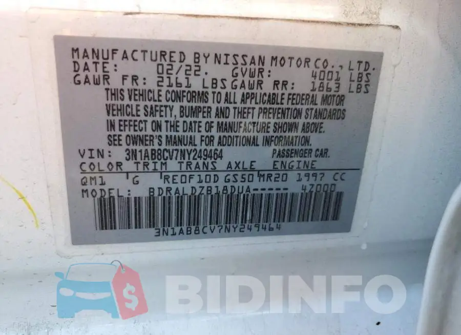 3N1AB8CV7NY249464 Photo# 12