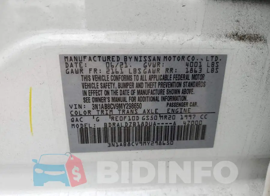 3N1AB8CV9MY298650 Photo# 10