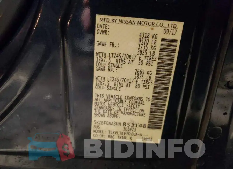 5BZBF0AA3HN853148 Photo# 13