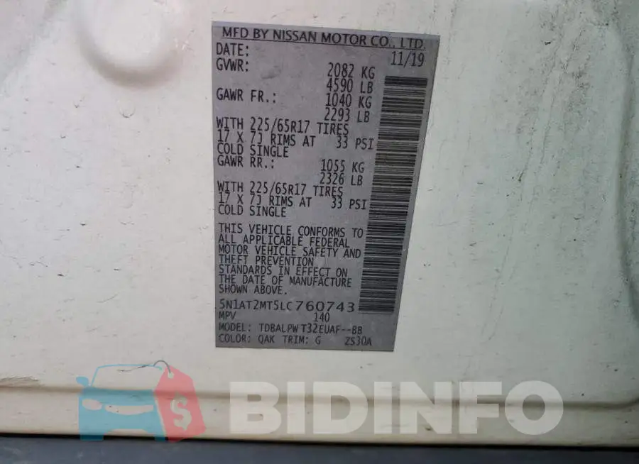 5N1AT2MT5LC760743 Photo# 13
