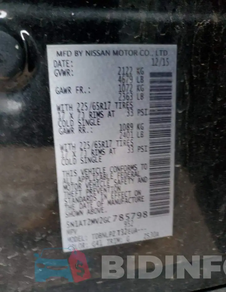 5N1AT2MV2GC785798 Photo# 13