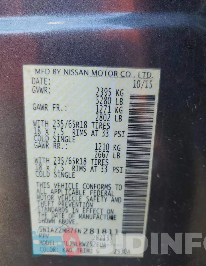 5N1AZ2MH7FN281811 Photo# 13