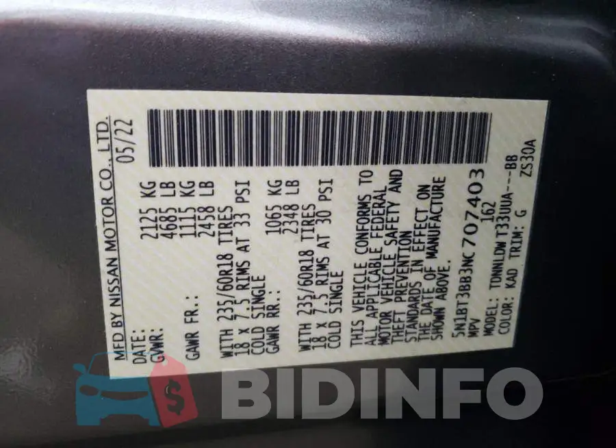 5N1BT3BB3NC707403 Photo# 13