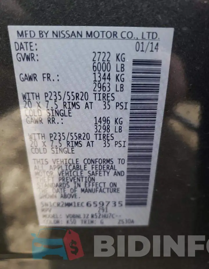 5N1CR2MM1EC659735 Photo# 13