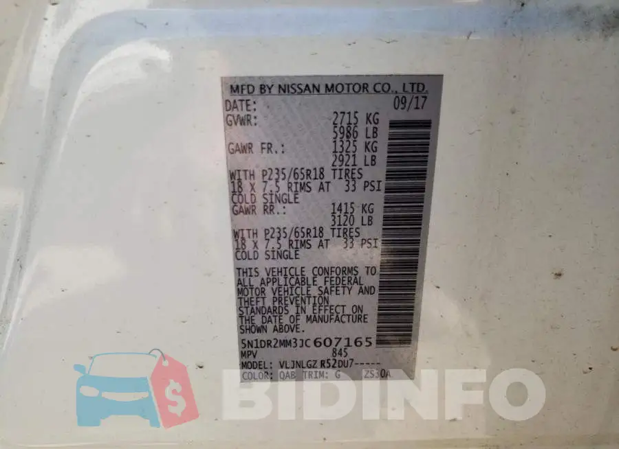 5N1DR2MM3JC607165 Photo# 10
