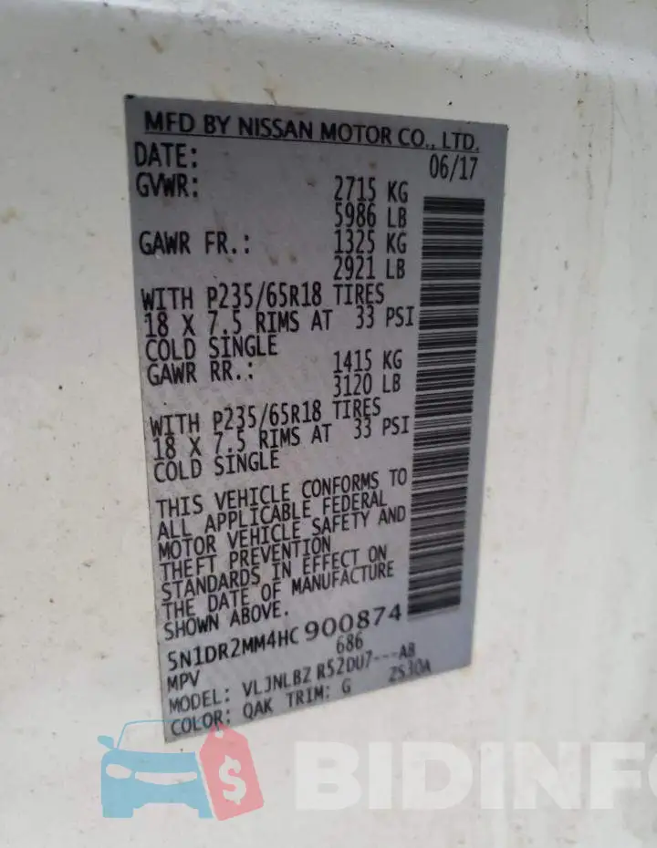 5N1DR2MM4HC900874 Photo# 13