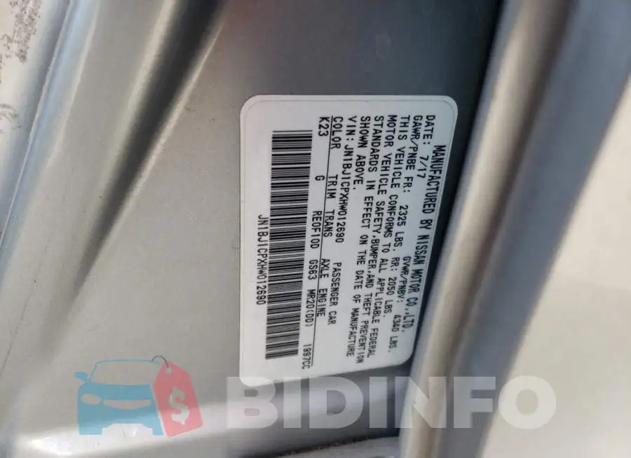 JN1BJ1CPXHW012690 Photo# 14
