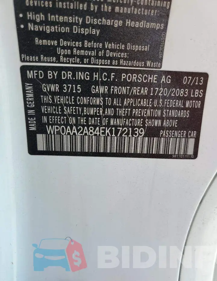 WP0AA2A84EK172139 Photo# 12