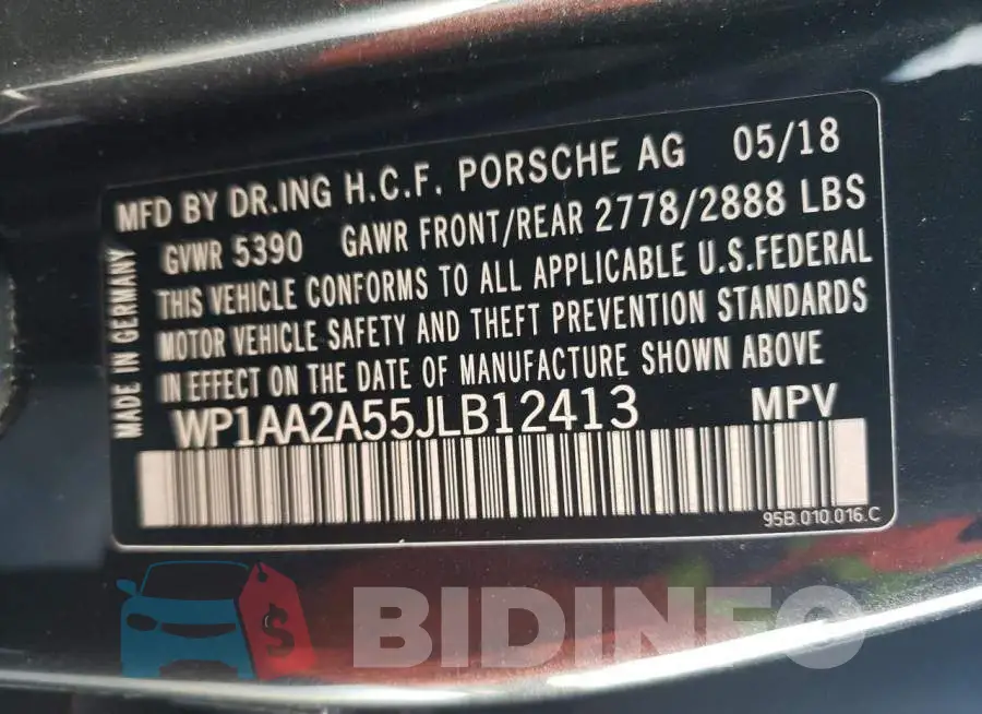 WP1AA2A55JLB12413 Photo# 14