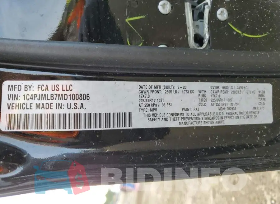 1C4PJMLB7MD100806 Photo# 10
