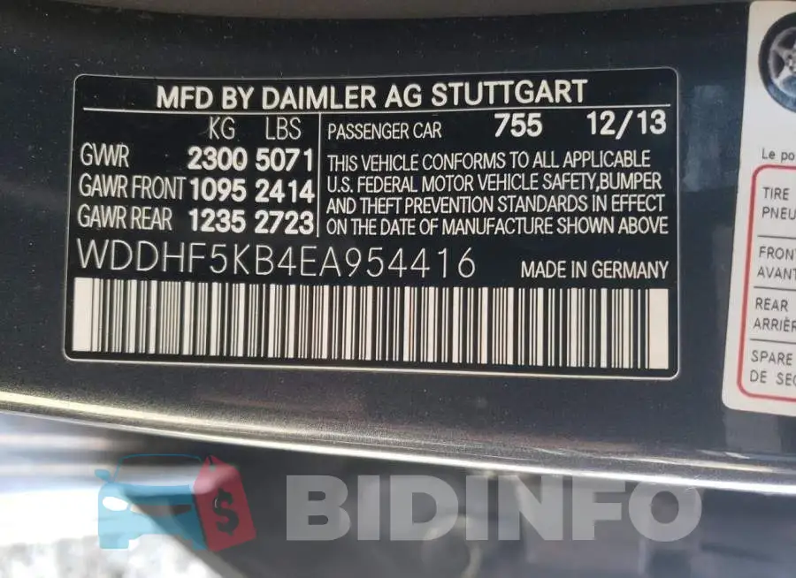WDDHF5KB4EA954416 Photo# 12