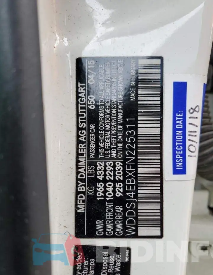 WDDSJ4EBXFN225311 Photo# 12