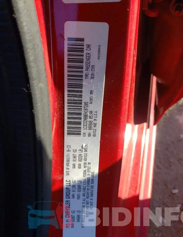 1C3CDZAB8EN107205 Photo# 12