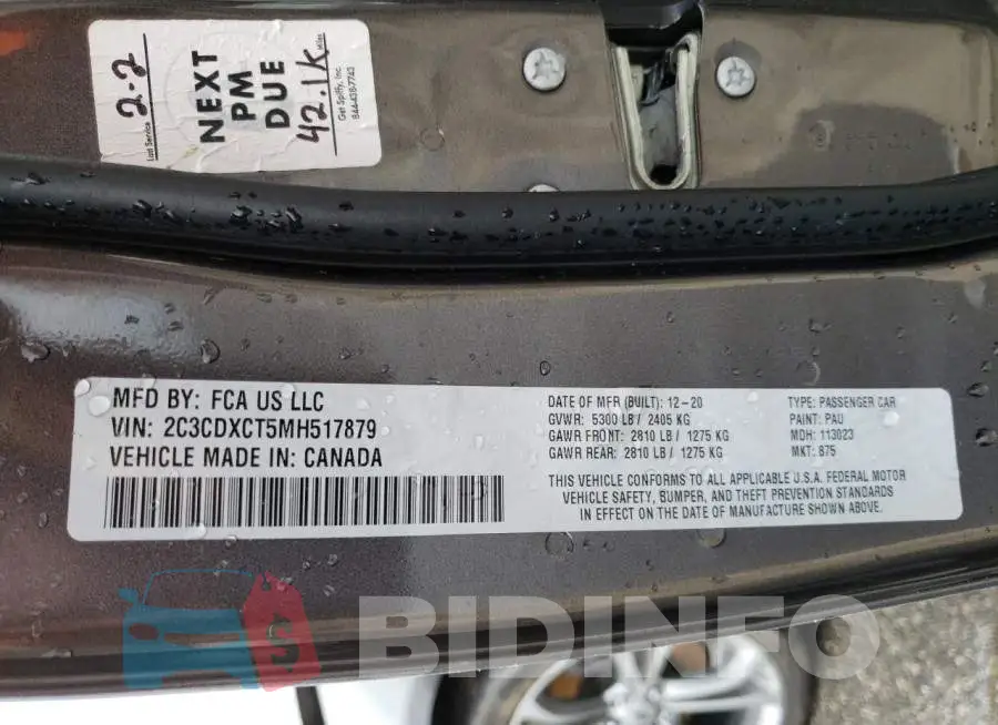 2C3CDXCT5MH517879 Photo# 12