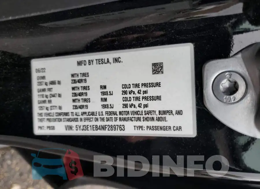 5YJ3E1EB4NF289763 Photo# 12