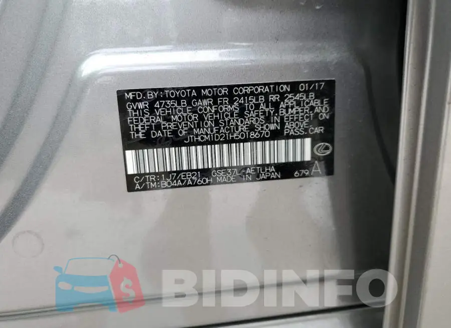 JTHCM1D21H5018670 Photo# 13
