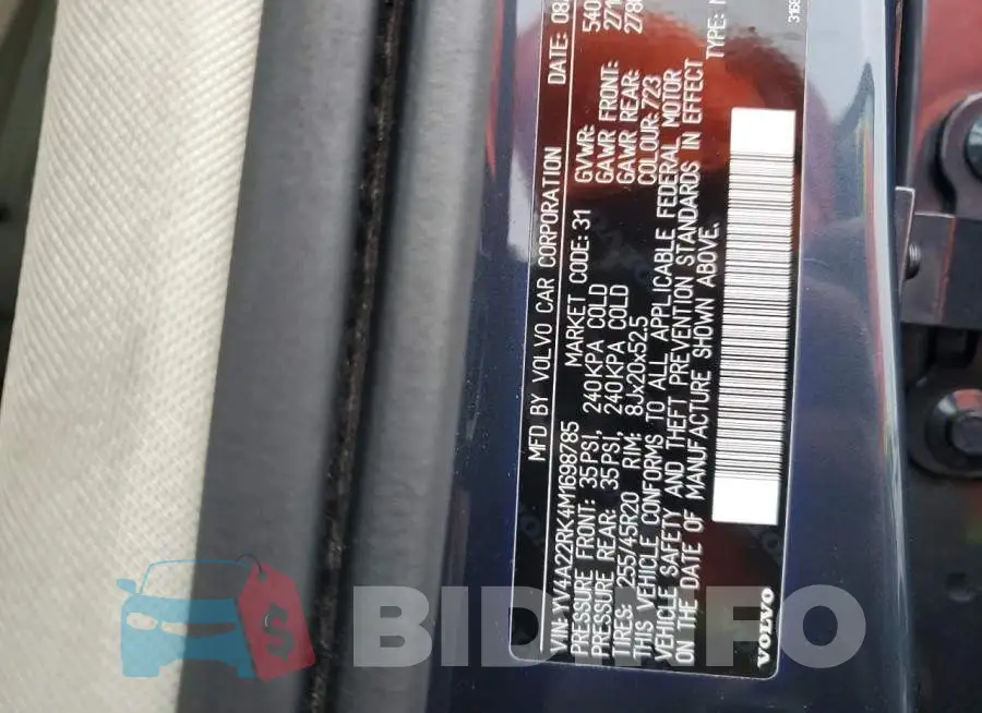 YV4A22RK4M1698785 Photo# 12