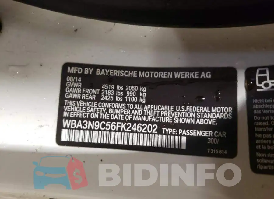 WBA3N9C56FK246202 Photo# 12