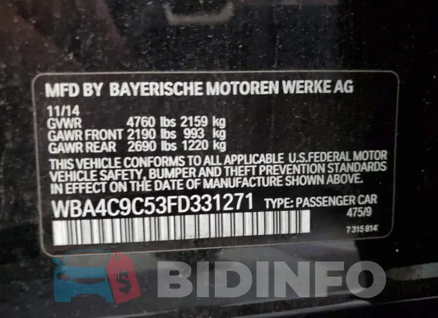 WBA4C9C53FD331271 Photo# 12