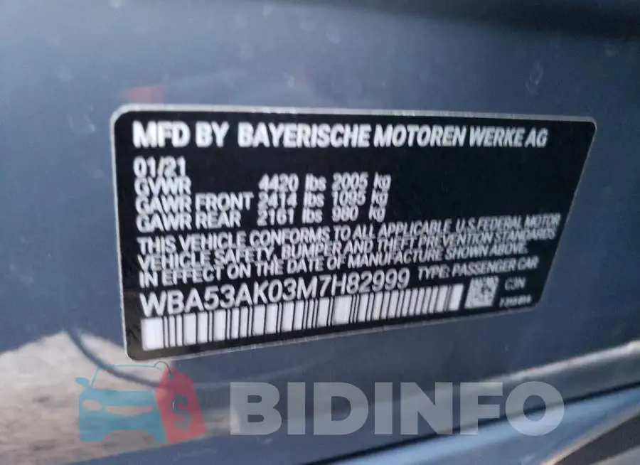 WBA53AK03M7H82999 Photo# 12