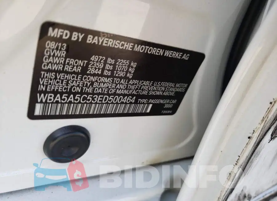 WBA5A5C53ED500464 Photo# 10