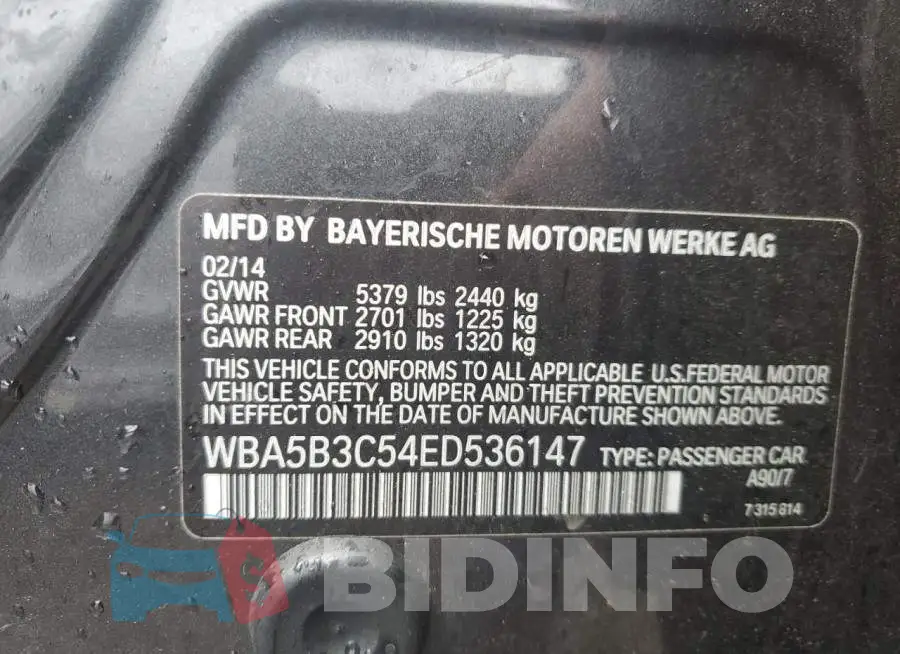 WBA5B3C54ED536147 Photo# 12