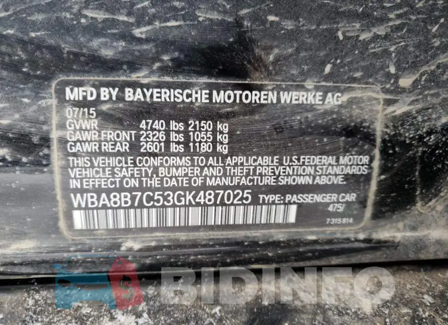 WBA8B7C53GK487025 Photo# 12