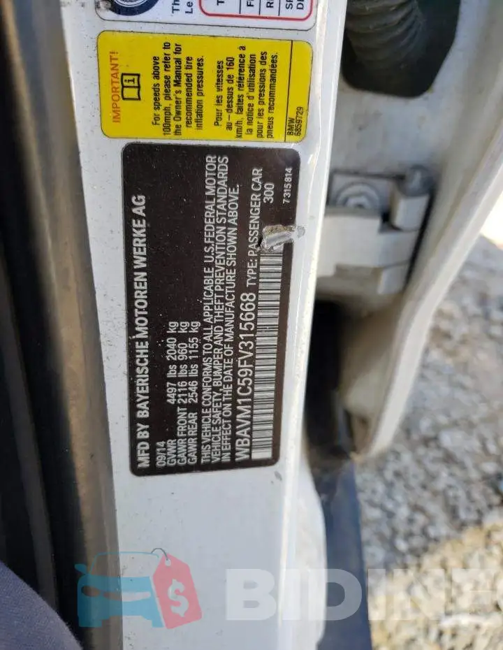 WBAVM1C59FV315668 Photo# 13